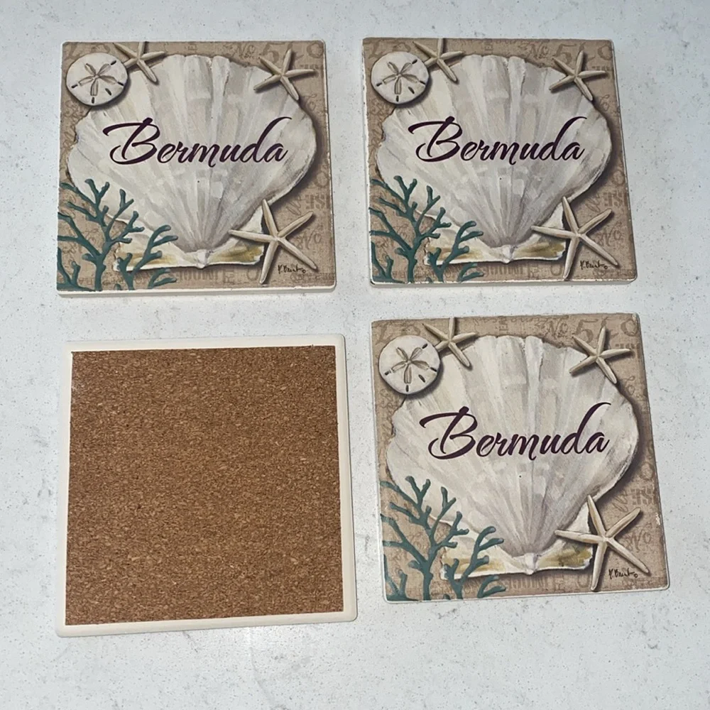 Bermuda Themed‎ Wall Decor Tiles - Set of 4